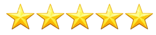 5 goldene Sterne Grafik für eine Bewertung auf Google für eine gute Bewertung